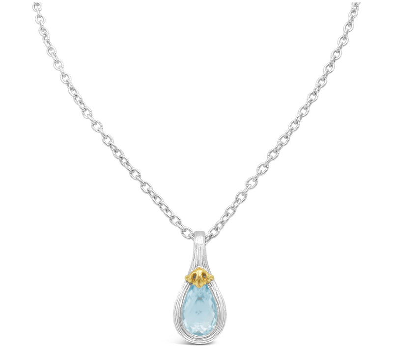 Ariva Sterling & 18K 1.40 cttw Blue Topaz Pendant w/ Chain — Main view