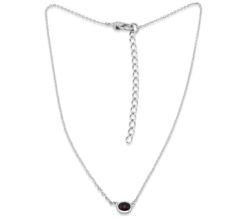 Ariva Sterling Silver 1.00 cttw Rhodolite Necklace — View 2