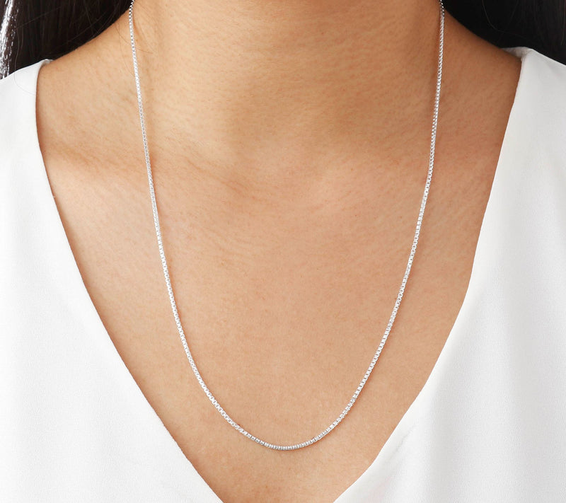 UltraFine Silver 22" Adjustable Box Chain Necklace, 7.0g — View 3