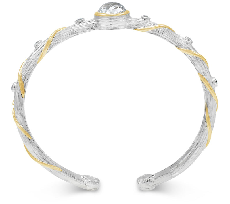 Ariva Sterling Silver & 14K Gold Clad White Top az Cuff — View 3
