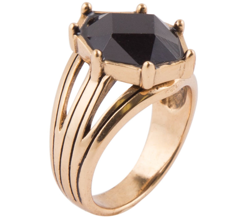 Barse Artisan Crafted Faceted Genuine MalachiteRing — View 5