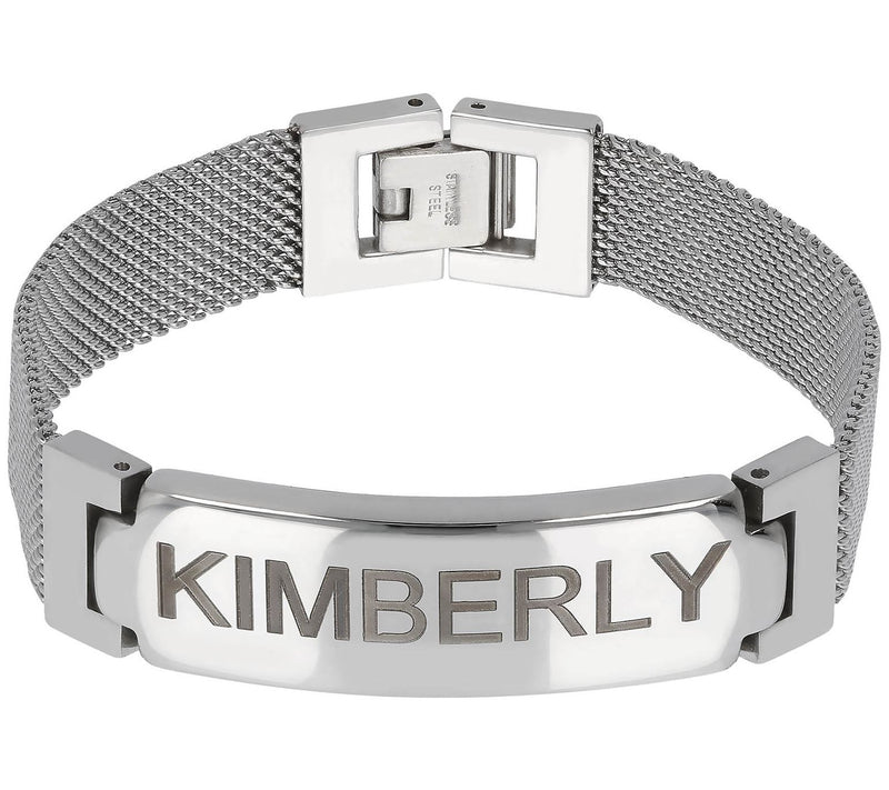 Steel by Design Personalized Mesh Band Bracelet — View 7