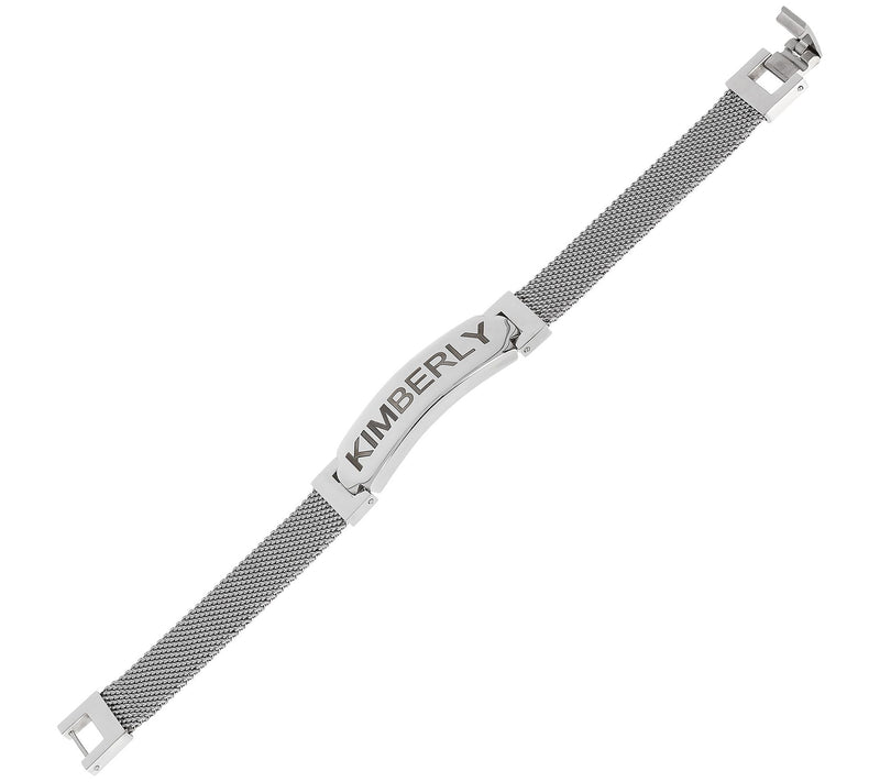 Steel by Design Personalized Mesh Band Bracelet — View 8