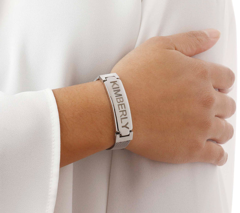 Steel by Design Personalized Mesh Band Bracelet — View 9