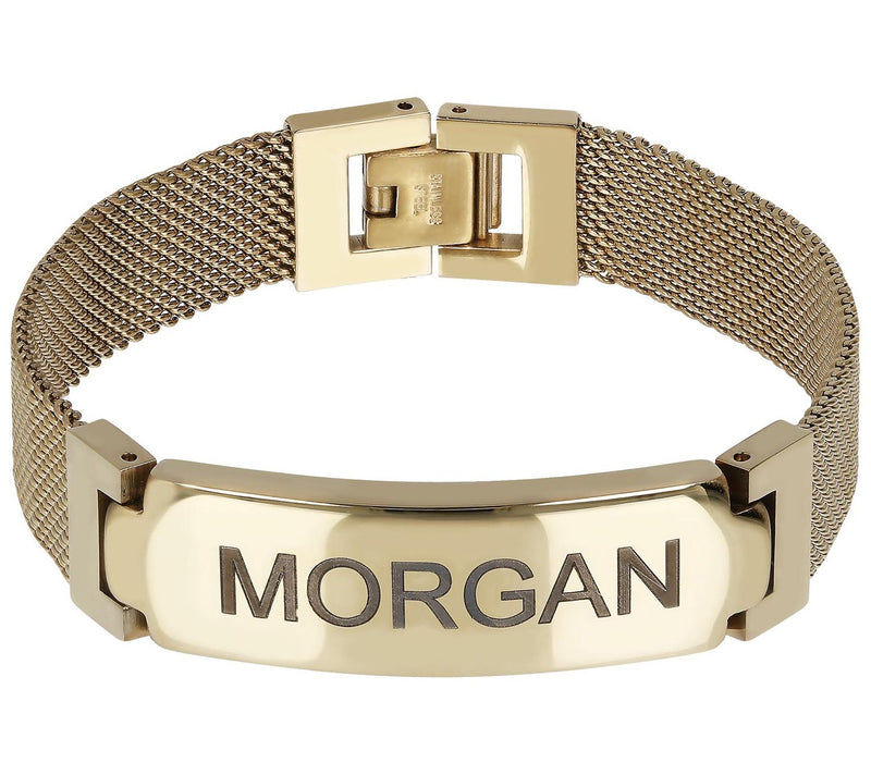 Steel by Design Personalized Mesh Band Bracelet — View 3