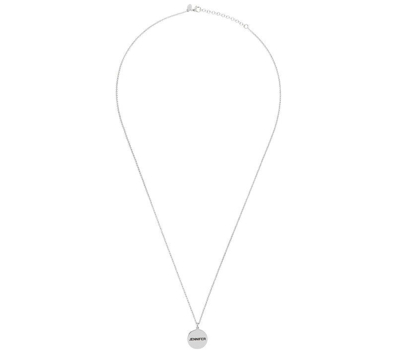 Steel by Design Personalized Round Pendant w/ Chain — View 2