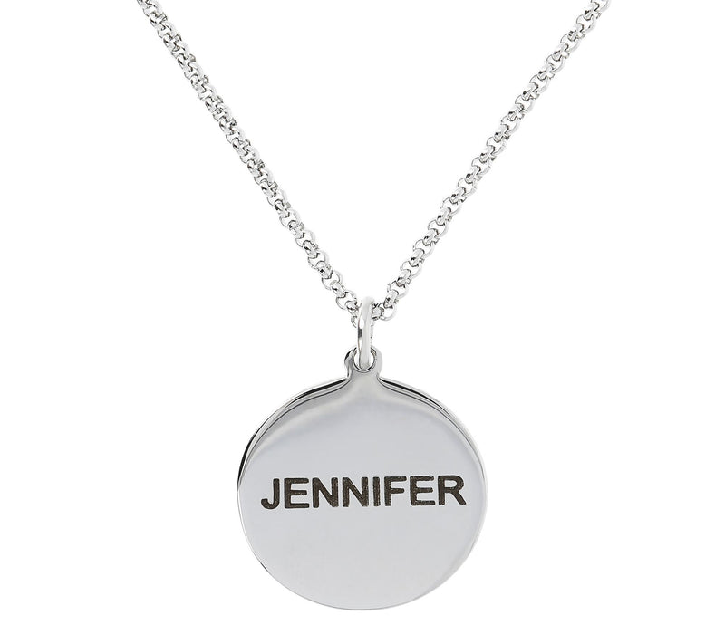 Steel by Design Personalized Round Pendant w/ Chain — Main view