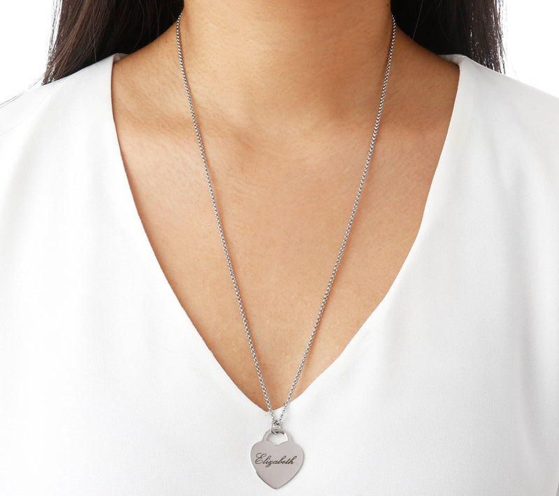 Steel by Design Personalized Heart Pendant w/ 24" Chain — View 3