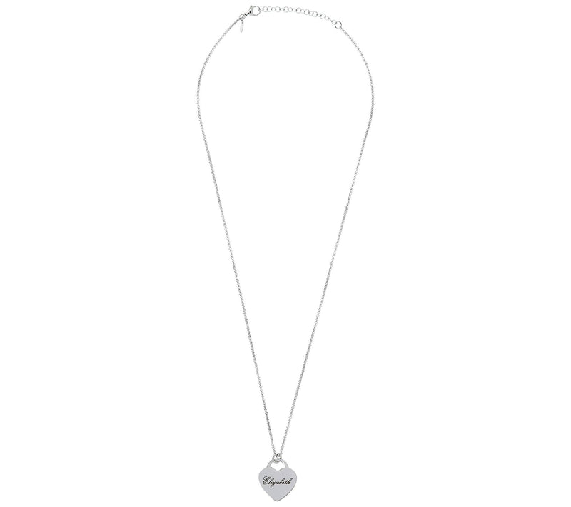 Steel by Design Personalized Heart Pendant w/ 24" Chain — View 2