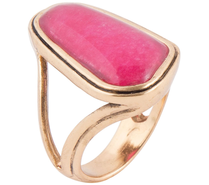 Barse Artisan Crafted Dyed Fuchsia Agate Ring — Main view