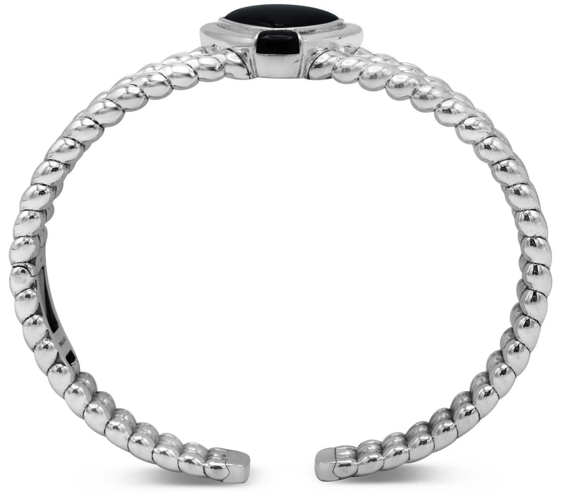 Tiffany Kay Studio Sterling Silver Onyx Herring bone Cuff — View 2