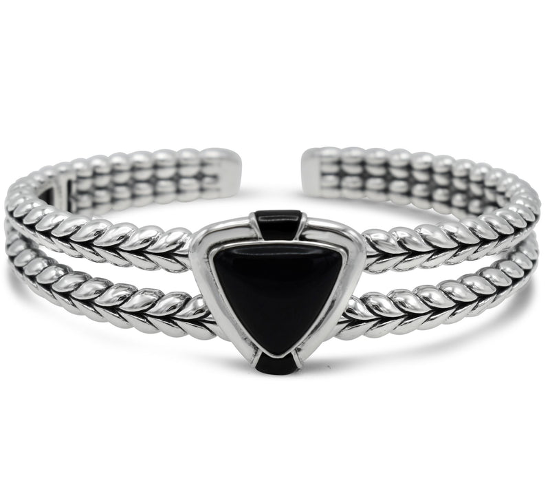 Tiffany Kay Studio Sterling Silver Onyx Herring bone Cuff — Main view