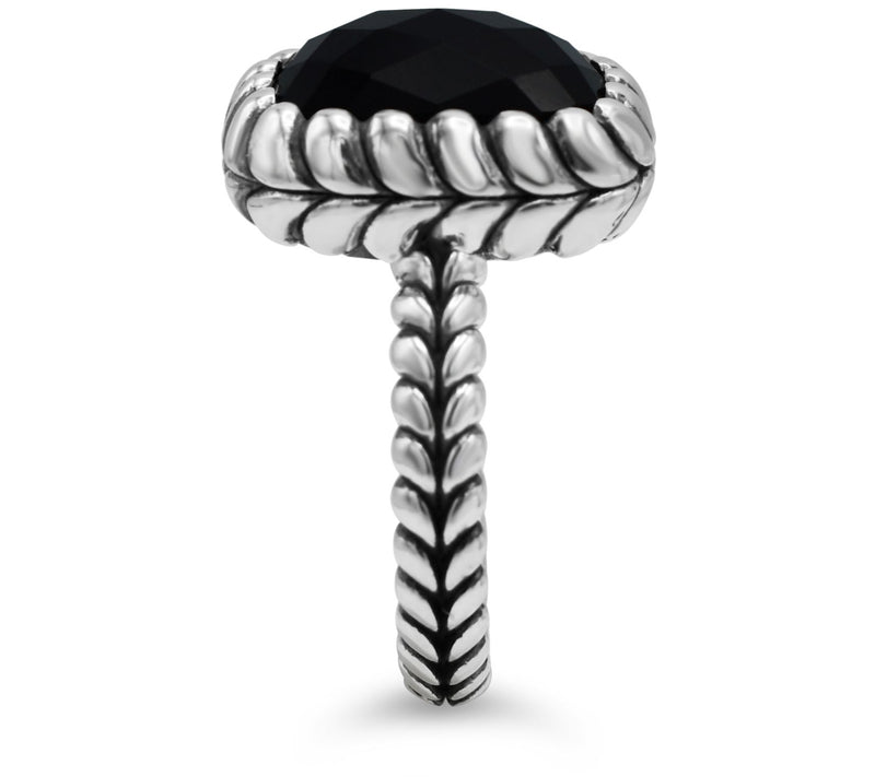 Tiffany Kay Studio Sterling Silver Herringb oneOnyx Ring — View 3