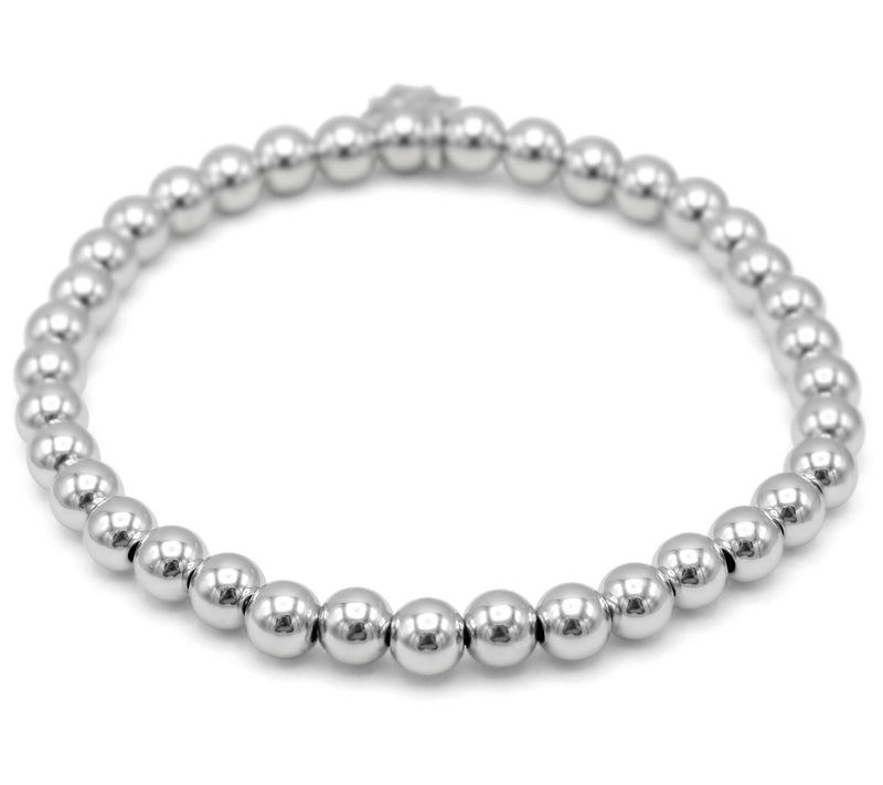 Elyse Ryan Sterling Silver Bead Stretch Bracelet — View 2