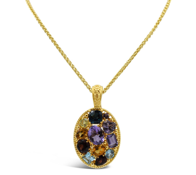 Elyse Ryan 14K Clad 12.35 cttw Gemstone Pend an t w/ Chain — Main view