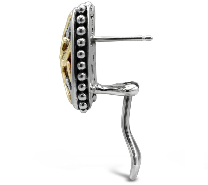 Elyse Ryan Sterling Silver & 14K Gold Button Earrings — View 3