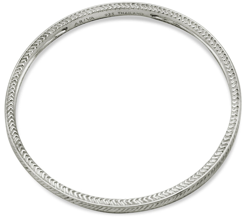 Ariva Sterling Silver Textured Bangle — View 2