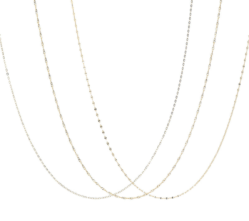 Italian Gold Set of 3 Necklaces, 14K Gold 2.1g — Main view