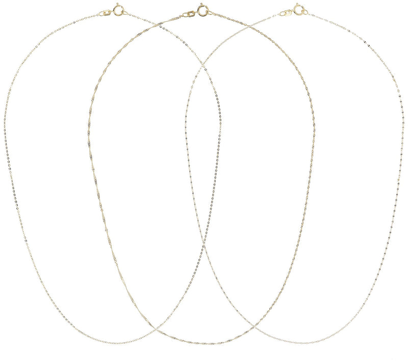 Italian Gold Set of 3 Necklaces, 14K Gold 2.1g — View 2