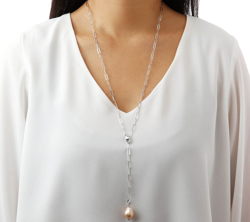 Honora Cultured Ming Pearl Link Necklace, Sterling — View 9