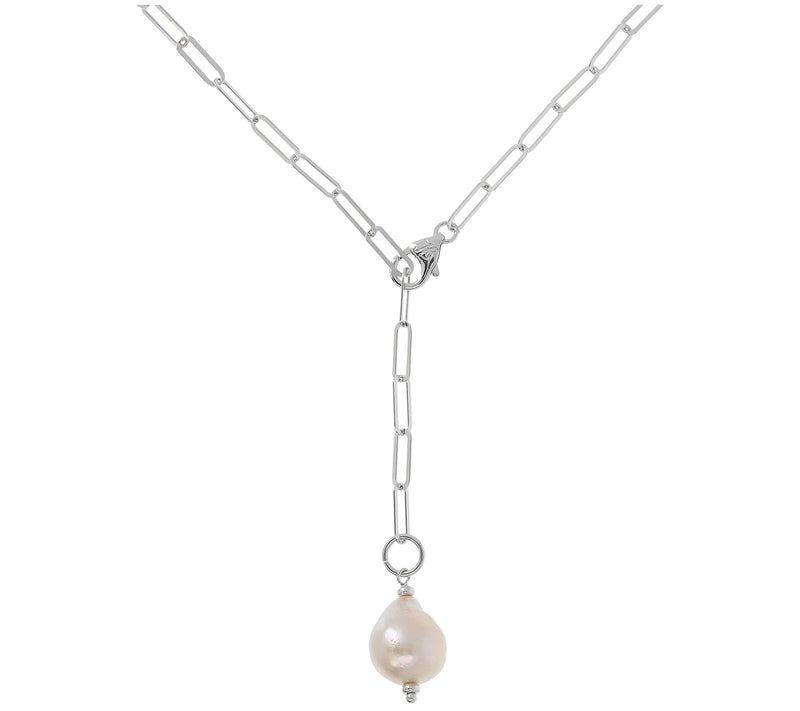 Honora Cultured Ming Pearl Link Necklace, Sterling — Main view