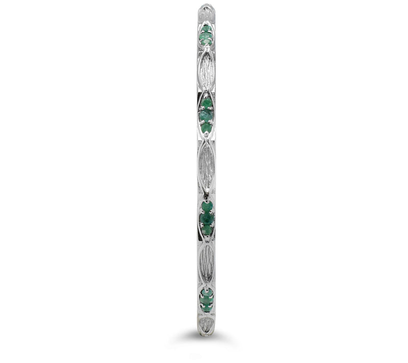 Ariva Sterling Silver Gemstone Textured Bangle — View 7