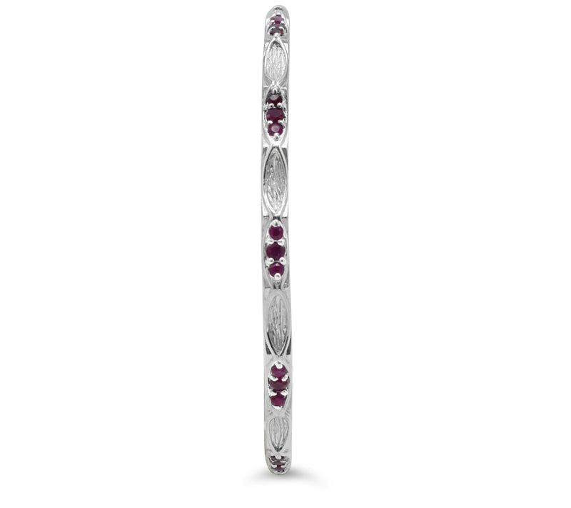 Ariva Sterling Silver 1.40 cttw Ruby Textured B angle — View 3