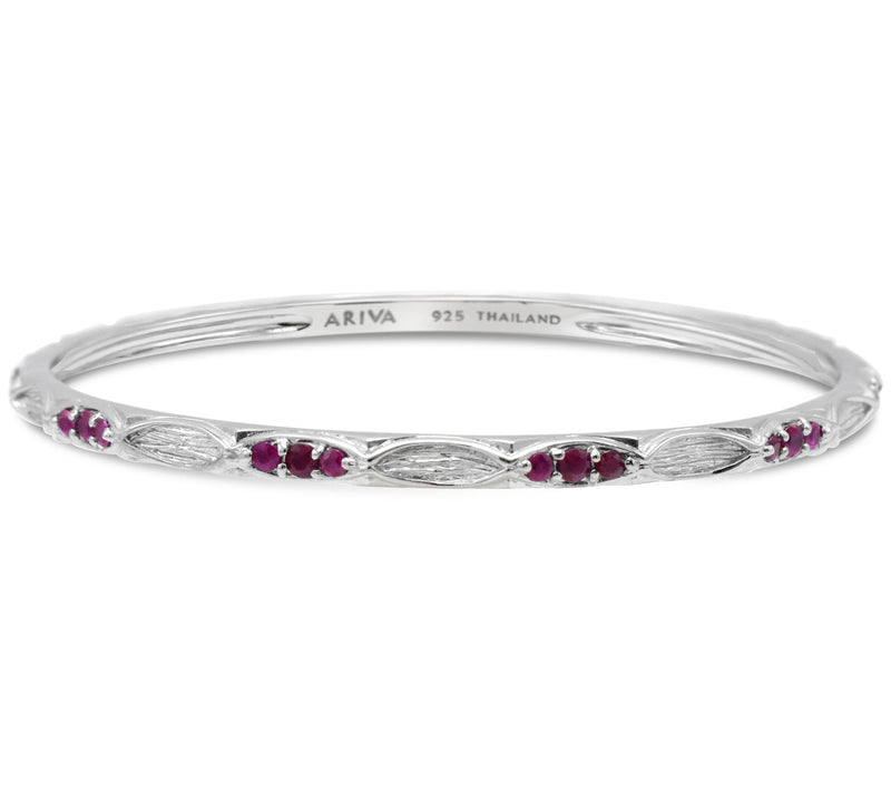 Ariva Sterling Silver 1.40 cttw Ruby Textured B angle — Main view
