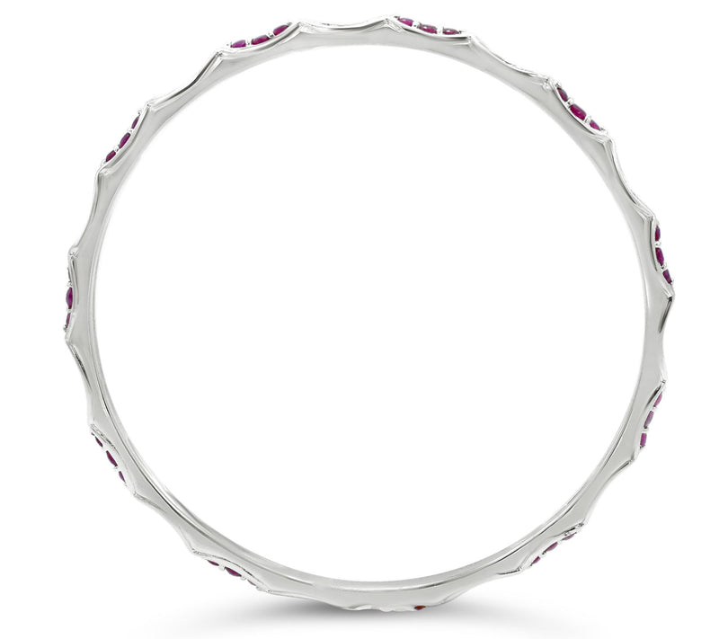 Ariva Sterling Silver 1.40 cttw Ruby Textured B angle — View 2