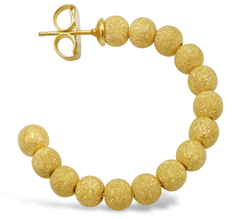 Elyse Ryan 14K Gold Clad Stardust Beaded Hoop Earrings — View 2