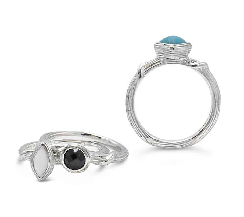 Ariva Sterling Silver Set of 3 Gemstone Rings — View 4