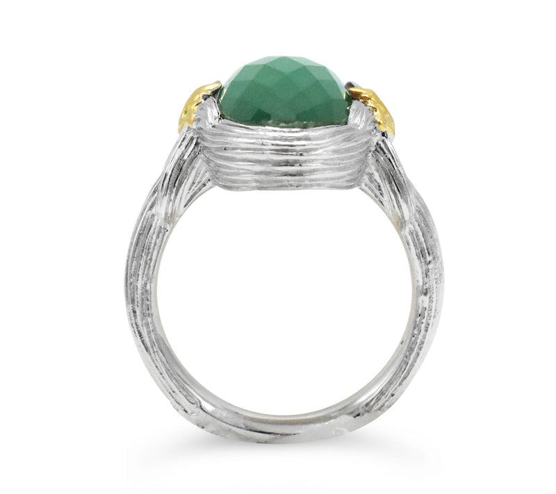 Ariva Sterling Silver & 18K Gold Chalcedony Doublet Ring — View 4