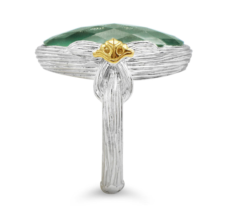 Ariva Sterling Silver & 18K Gold Chalcedony Doublet Ring — View 3