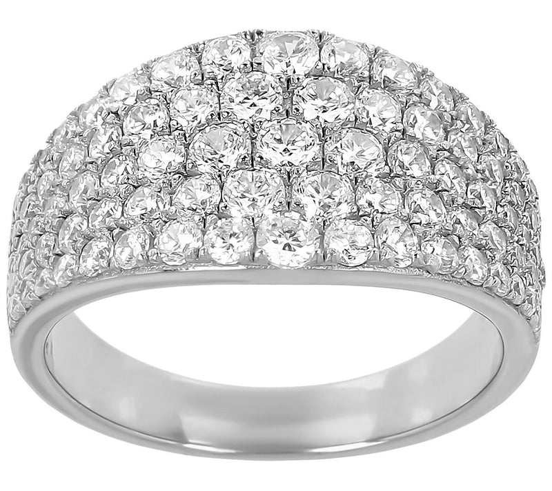 Diamonique 1.80 cttw Graduated Pave Band R ing,Sterling — Main view
