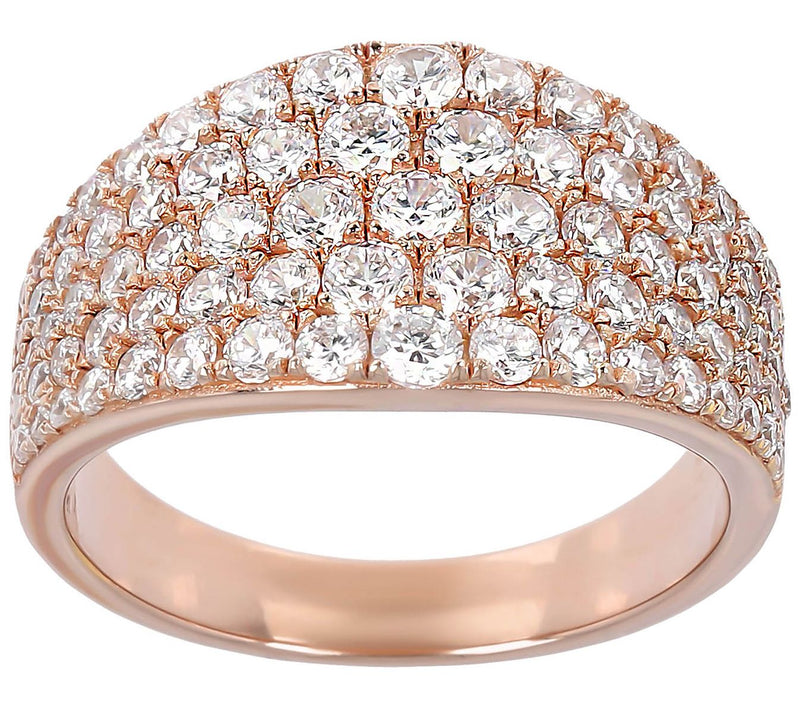 Diamonique 1.80 cttw Graduated Pave Band R ing,Sterling — View 3