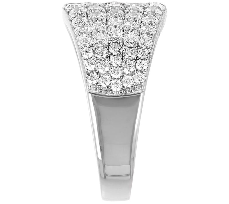 Diamonique 1.80 cttw Graduated Pave Band R ing,Sterling — View 8