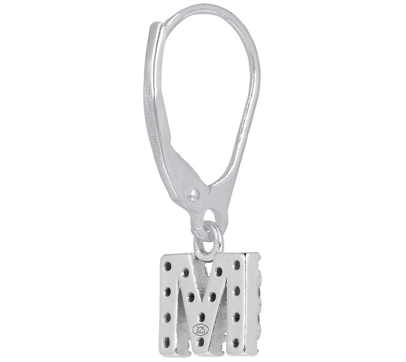 Diamonique Initial Dangle Lever Back Earrings, Sterling — View 54