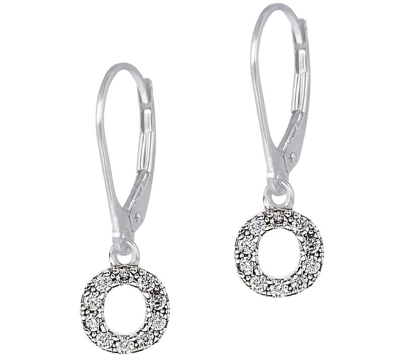 Diamonique Initial Dangle Lever Back Earrings, Sterling — View 31