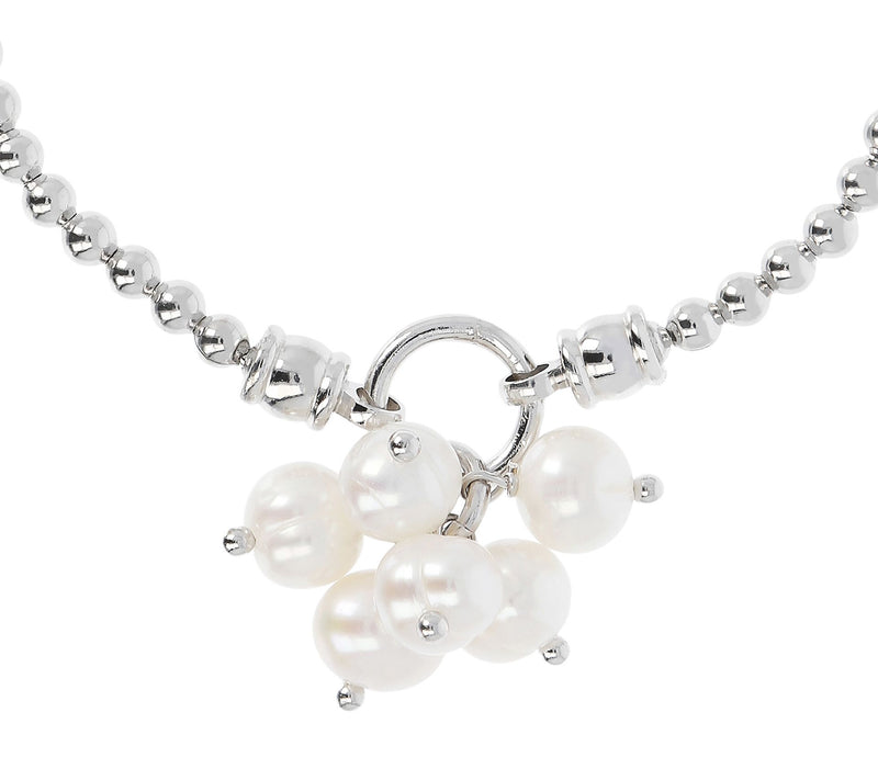 Honora Cultured Pearl Charm Stretch Bracelet, Sterling Silver — View 5