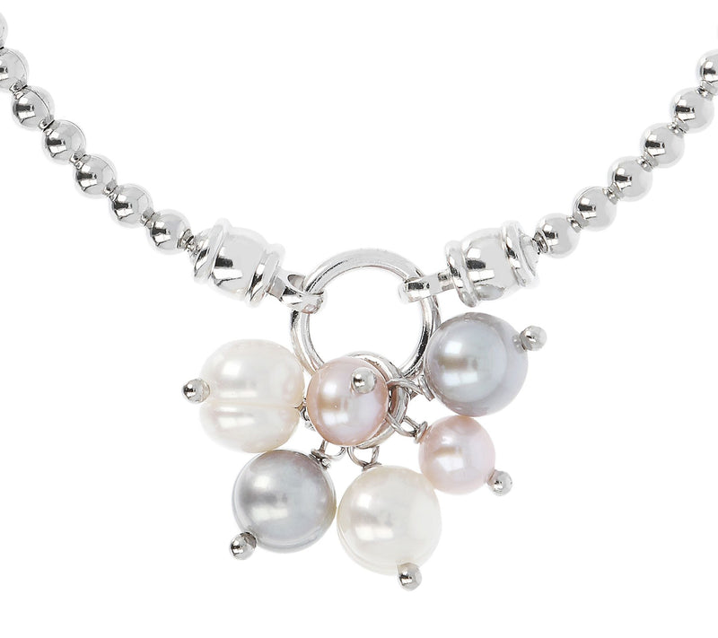 Honora Cultured Pearl Charm Stretch Bracelet, Sterling Silver — View 3
