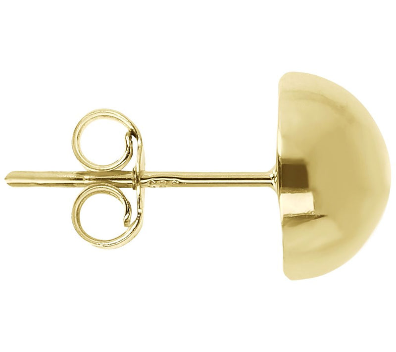 Italian Gold Polished Button Stud Earrings, 14K — View 6