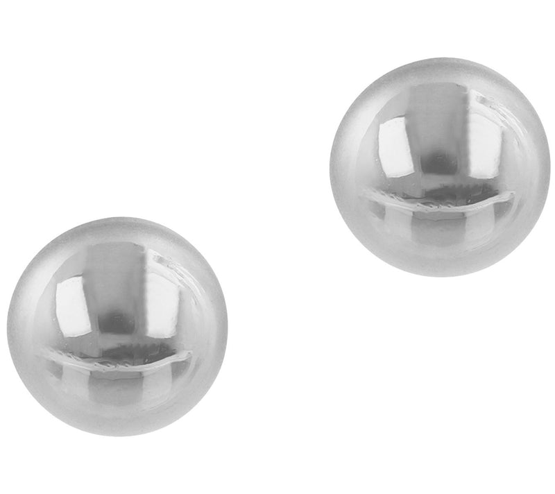 Italian Gold Polished Button Stud Earrings, 14K — View 5