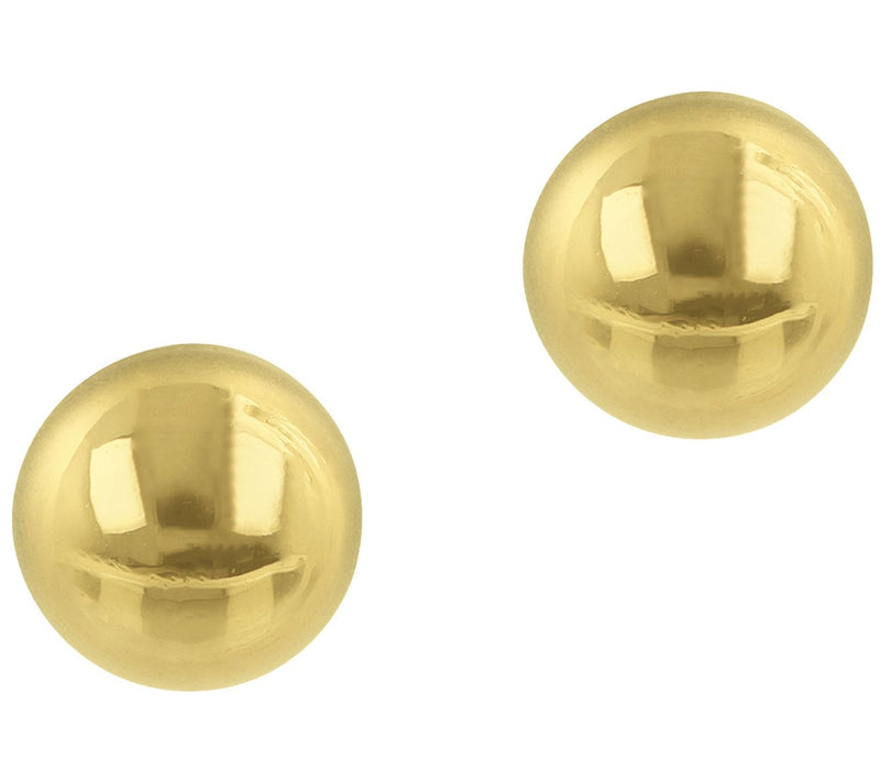 Italian Gold Polished Button Stud Earrings, 14K — View 3