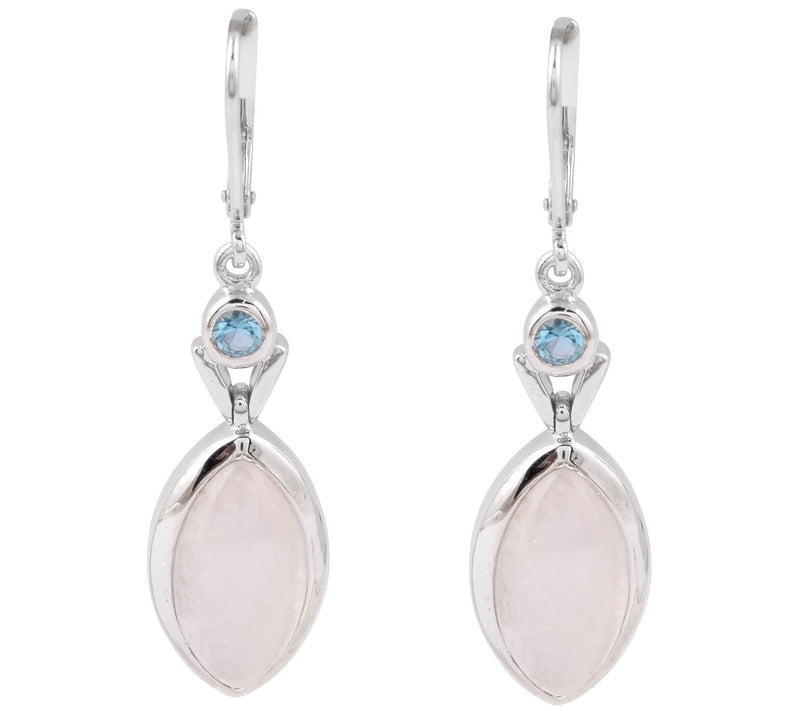 Sterling Moonstone & Quartz Gemstone Earrings — View 6