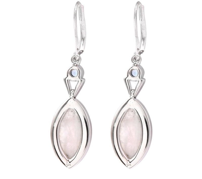 Sterling Moonstone & Quartz Gemstone Earrings — View 8