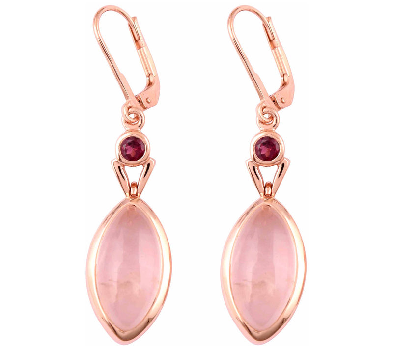 Sterling Moonstone & Quartz Gemstone Earrings — Main view