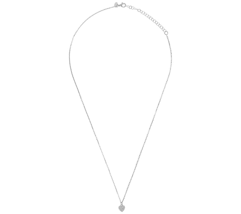 Diamonique Petite Heart Pendant w/ Chain,Sterling Silver — View 8