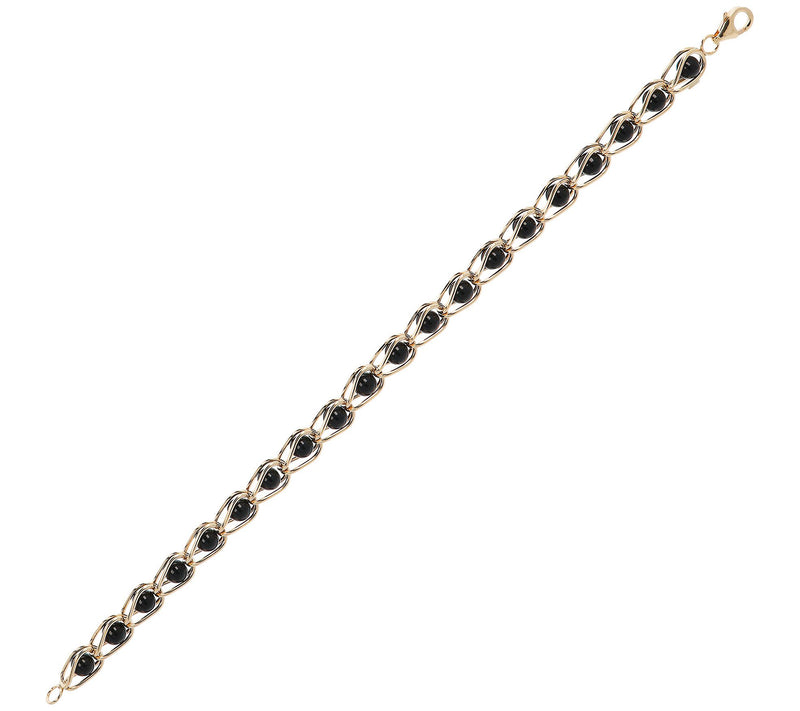 Italian Gold Caged Gemstone Bracelet, 14K Gold — View 8