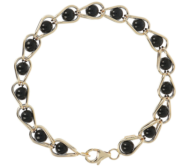 Italian Gold Caged Gemstone Bracelet, 14K Gold — View 3