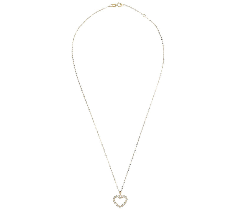 Diamonique 0.25 cttw Heart Pendant with Chain, 14K Gold — View 6